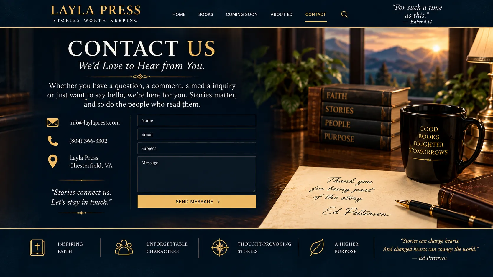Layla Press Contact page
